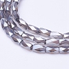 Electroplate Transparent Glass Beads Strands X-EGLA-E048-E04-3