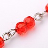 Handmade Round Glass Beads Chains for Necklaces Bracelets Making AJEW-JB00057-06-2
