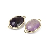 Natural Amethyst Faceted Connector Charms G-K347-11G-05-2
