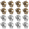 HOBBIESAY 16Pcs 2 Colors Halloween Tibetan Style Zinc Alloy Pendant Rhinestone Settings FIND-HY0002-72-1