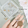 CREATCABIN 12Pcs 2 Color Brass Pave Clear Cubic Zirconia Flower Stud Earring Findings DIY-CN0002-79-3