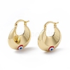 Enamel Evil Eye Thick Hoop Earrings EJEW-A093-02G-10-1