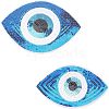 CHGCRAFT 2Pcs 2 Style Iron on/Sew on Sequin Cloth Patches PATC-CA0001-06-1