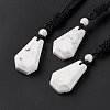 Natural Howlite Hexagon Pendant Necklace with Nylon Cord NJEW-G094-A09-1