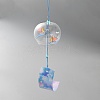 High Borosilicate Glass Round Japanese Wind Chime HJEW-WH0130-05F-1