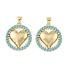 Brass Micro Pave Sky Blue Cubic Zirconia Pendants CU-CBA6938-07G-06-1