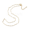 Brass Bar Link Chain Necklaces NJEW-K123-01G-2