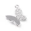 Brass Micro Pave Clear Cubic Zirconia Pendants ZIRC-L097-013P-2