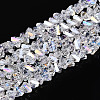 Electroplate Transparent Glass Beads Strands GLAA-N021-4mm-11-1
