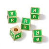 Rack Plating Brass Enamel Beads KK-B060-04G-02R-3