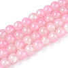 Crackle Baking Paint Imitation Jade Glass Beads Strands DGLA-T003-8mm-02-1