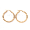 PVD Vacuum Plating 304 Stainless Steel Twist Rope Hoop Earrings for Women EJEW-G298-05G-1