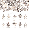 100Pcs 10 Styles Tibetan Style Alloy Star Charms TIBEP-CJ0001-48-2