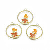 Autumn Theme Alloy Enamel Pendants X-ENAM-S115-195-1