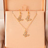 Alloy Rhinestone Pendant Necklaces & Dangle Earrings Sets for Women FS-WGD52C4-16-1