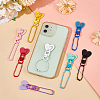 8Pcs Zinc Alloy Cell Phone Heart Holder Stand HJEW-OC00069-5