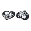Heart with Skull Pattern Opaque Double-sided Printed Acrylic Pendants SACR-F009-03-2
