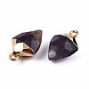 Natural Amethyst Pendants G-N326-134-02-3