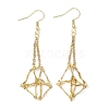 304 Stainless Steel Macrame Pouch Empty Stone Holder Dangle Earring Findings EJEW-JE05811-01-1
