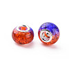 Crackle Two Tone Resin European Beads RPDL-T003-06-4