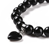Natural Fluorite Beads Charm Bracelets BJEW-K164-B13-3
