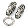 Tibetan Style 304 Stainless Steel Spring Gate Rings FIND-Z046-06AS-04-1