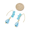 Teardrop Electroplate Glass Dangle Earrings EJEW-JE06797-01-4