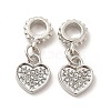 Rack Plating Alloy Rhinestone European Dangle Charms PALLOY-P289-14P-02-2