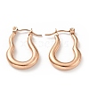 Ion Plating(IP) 304 Stainless Steel Twist Oval Hoop Earrings for Women EJEW-G293-07RG-1