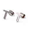 304 Stainless Steel Greek Alphabet Stud Earrings STAS-D007-07P-10-1
