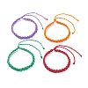 4Pcs 4 Color Peach Blossom Braided Cord Bracelet BJEW-JB07609-1