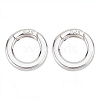 2Pcs 925 Sterling Silver Spring Gate Rings with 925 Stamp STER-SC0001-27-1