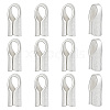 12Pcs Column Sterling Silver Cord Ends STER-BC0004-48B-1