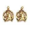 Brass Micro Pave Cubic Zirconia Pendants ZIRC-O039-01G-1