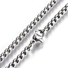 Non-Tarnish 304 Stainless Steel Box Chain Necklaces NJEW-O110-05H-P-2