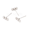 Tarnish Resistant 201 Stainless Steel Beaded Horizontal Bar Stud Earrings with 316 Stainless Steel Pin for Women X-STAS-K238-01P-1