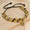 18K Gold Plated Brass Beaded Braided Bead Bracelets VH4974-6-1