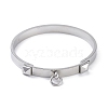 Tarnish Resistant Ring with Square 304 Stainless Steel Bangles BJEW-G700-04P-2