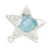 Electroplated Natural Quartz Faceted Copper Wire Wrapped Pendants PALLOY-TA00443-01-2