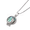 Rack Plating Natural Paua Shell Pendants Necklace NJEW-B104-01C-01P-1