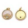 Brass Micro Pave Clear Cubic Zirconia Pendants ZIRC-B0003-14G-2