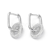 Circle Ring Rack Plating Brass Cubic Zirconia Hoop Earrings for Women EJEW-K245-27P-1