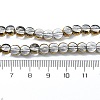 Half Plated Electroplate Transparent Glass Beads Strands X-EGLA-E060-02A-HP05-4