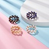 4Pcs 4 Colors Glass Seed Beads Braided Finger Rings Set for Women RJEW-JR00420-2