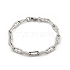 304 Stainless Steel Paperclip Chain Bracelets for Women Men BJEW-F488-58P-4