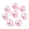 Spray Painted ABS Plastic Imitation Pearl Beads OACR-T015-05C-17-3