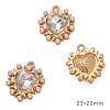 Golden Alloy Resin Rhinestine Pendants PW-WGCBCC2-04-1