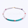 Handmade Polymer Clay Heishi Beaded Necklaces NJEW-JN02723-2