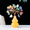 Natural Mixed Stone Chips Tree of Life Decorations with Topaz Gourd Base PW-WGCDFFC-07-1