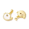 Rack Plating Brass Pave Shell Bird Charms with Black Cubic Zirconia KK-K360-07G-2